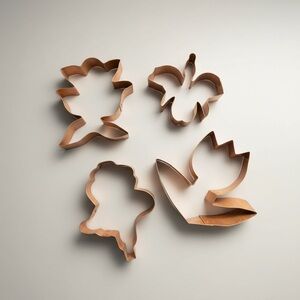 Vintage Copper Floral Cookie Cutter Set - 4 Piece